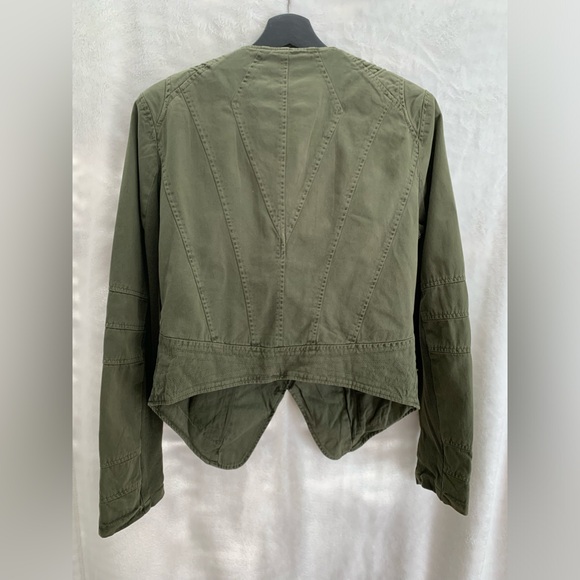 Forever 21 Military Studded Spiked Moto Jacket Olive Green Size M - Picture 6 of 7